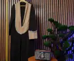 عبای زنانه مشکی طلق دوزی شده